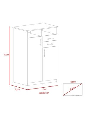 Imagen 2 del producto Clóset Eco 2 Puertas 2 Cajones Wengue
