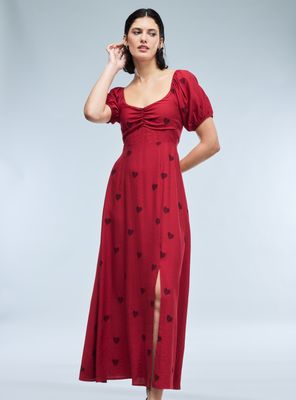 Vestido Estampado Largo Color