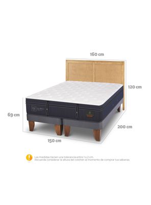 Imagen 2 del producto Cama Europea Grand Premium 2 Plazas Base Dividida + Respaldo Sava