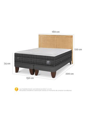Imagen 2 del producto Cama Europea Lux 2 Plazas Base Dividida + Respaldo Sava