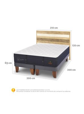 Imagen 2 del producto Cama Europea Grand Premium Súper Kng + Respaldo Loira