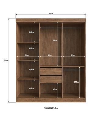 Imagen 2 del producto Clóset New York 6 Puertas 2 Cajones Castaño Negro