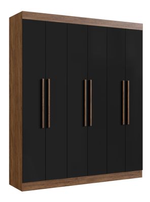Clóset New York 6 Puertas 2 Cajones Castaño Negro