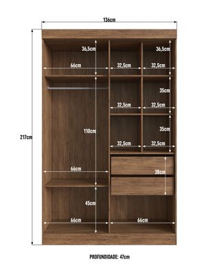 Imagen 2 del producto Clóset Orlando 4 Puertas 2 Cajones