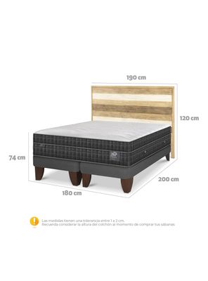 Imagen 2 del producto Cama Europea Lux King + Respaldo Loira