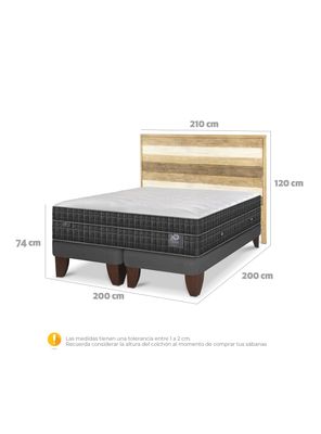 Imagen 2 del producto Cama Europea Lux Súper King + Respaldo Loira