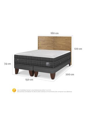Imagen 2 del producto Cama Europea Lux 2 Plazas Base Dividida + Respaldo Rodano
