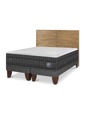 Cama Europea Lux 2 Plazas Base Dividida + Respaldo Rodano