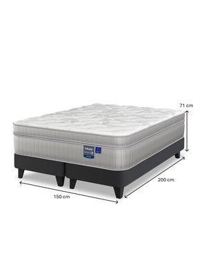 Imagen 2 del producto Cama Europea Paradise 2 Plazas Box Base Dividida + Respaldo Design Grafito