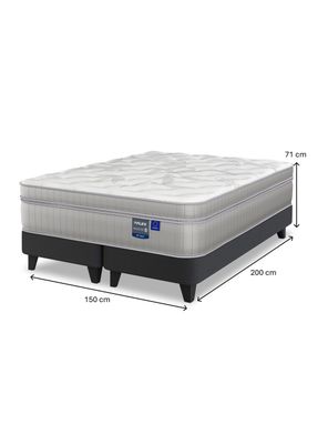 Imagen 2 del producto Cama Europea Paradise 2 Plazas Box Base Dividida + Respaldo Design Gris