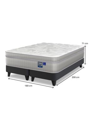 Imagen 2 del producto Cama Europea Paradise King + Respaldo Design Grafito + 2 Veladores Rover
