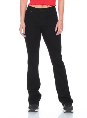 Jeans Recto con Tiro Alto y Pretina Básica