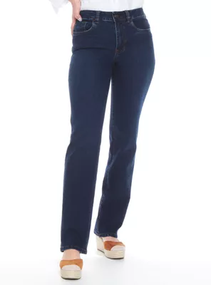 Jeans Recto Tiro Alto con 1 Botón Push In Push Up