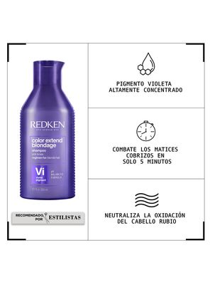 Imagen 2 del producto Shampoo XL Matizador Cabello Rubio Color Extend Blondage 500ml