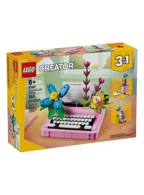 Lego Máquina de Escribir con Flores