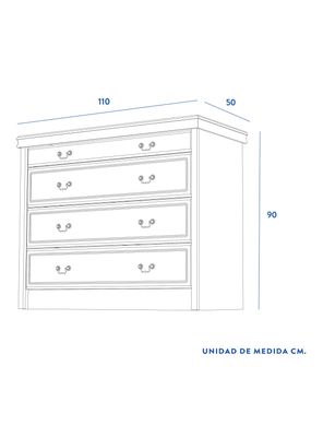 Imagen 2 del producto Cómoda 4 Cajones Tamesis 110 x 90 x 50 cm