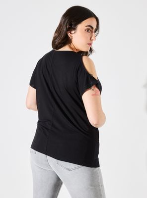 Imagen 2 del producto Polera Hombros Descubiertos Detalle Strass