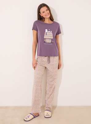 Pijama Manga Corta Algodón Print Snoopy