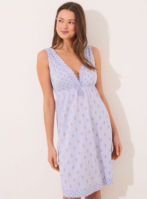 Camisón Corto Algodón Flores