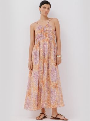 Vestido Largo Estampado Tirantes Finos