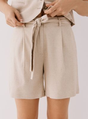 Bermuda Lino Cinturón