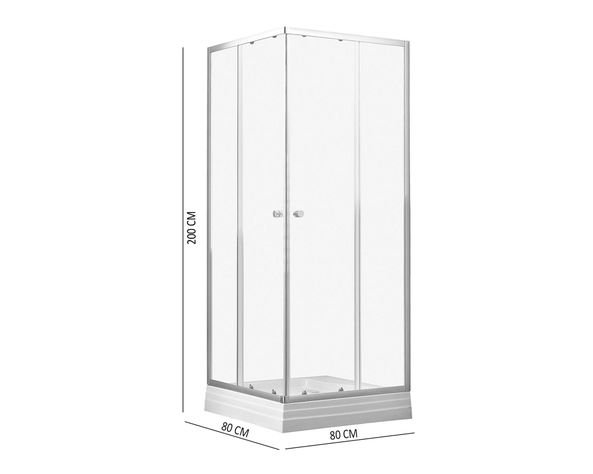 Shower 200x80x80 cm transparente Vessanti-2