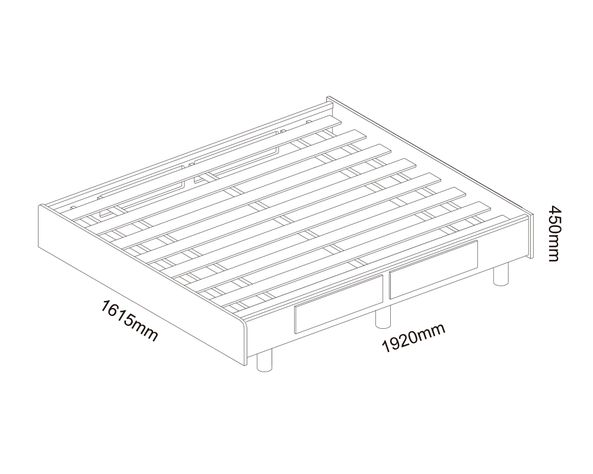 Base de cama 2 plazas con cajones Premium nogal/negro Decocasa-5
