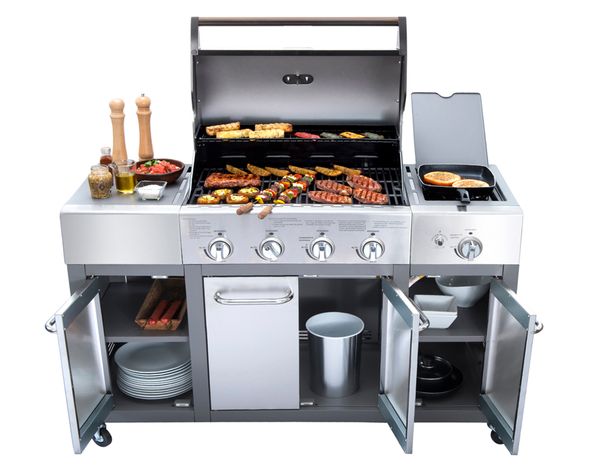 Parrilla a gas 4 quemadores + lateral Buffalo BBQ Grill-10