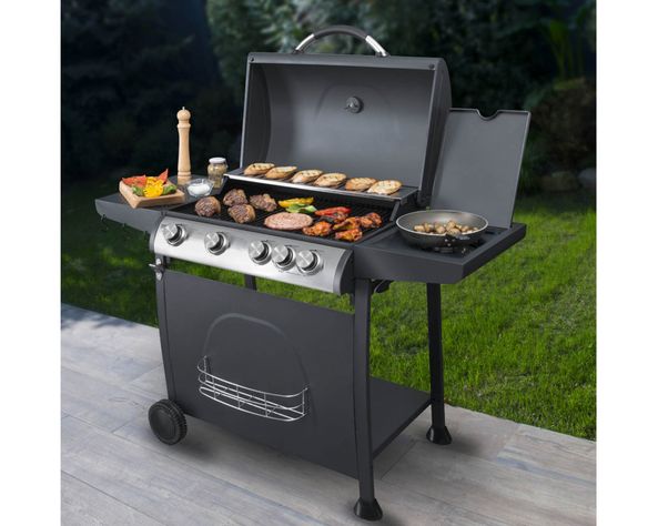 Parrilla a gas 4 quemadores + lateral Indiana BBQ Grill-14
