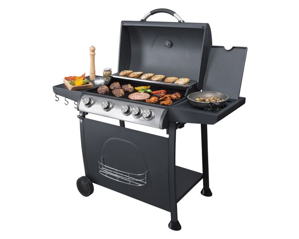 Parrilla a gas 4 quemadores + lateral Indiana BBQ Grill-11