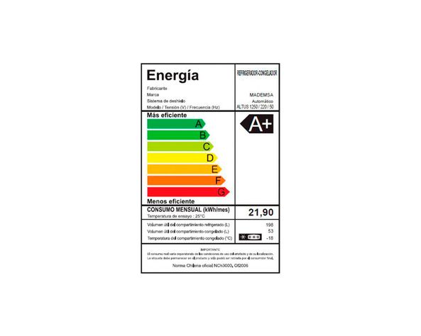 Refrigerador no frost 251 litros Altus 1250 inox Mademsa-8