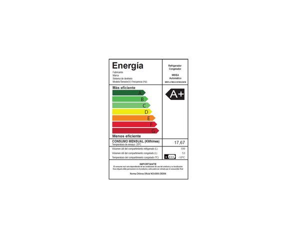 Refrigerador no frost 252 litros MRFS-2700G333FW8 silver Midea-6