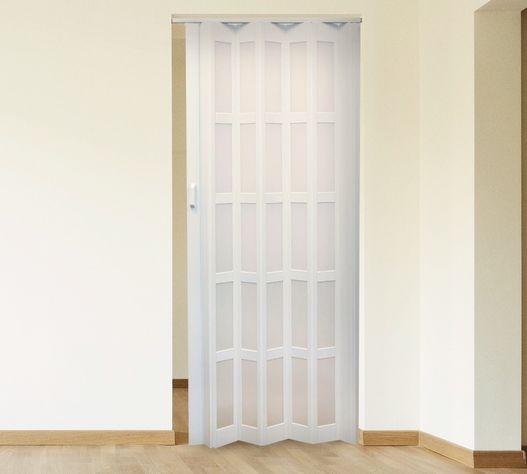 Puerta Plegable PVC 90x200 cm blanca con ventana Baldara-0
