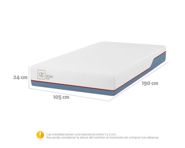 Colchón 1.5 plazas x 190 cm Excellence plus + cubrecolchón Cic-3