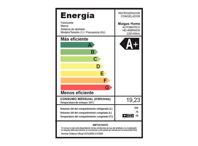 Refrigerador no frost 326 litros HD-468RWEN-3