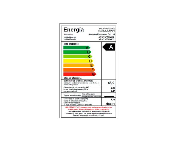 Aire Acondicionado Split Inverter 18000 BTU WIFI Samsung AR18TSFZAWK/ZS-11