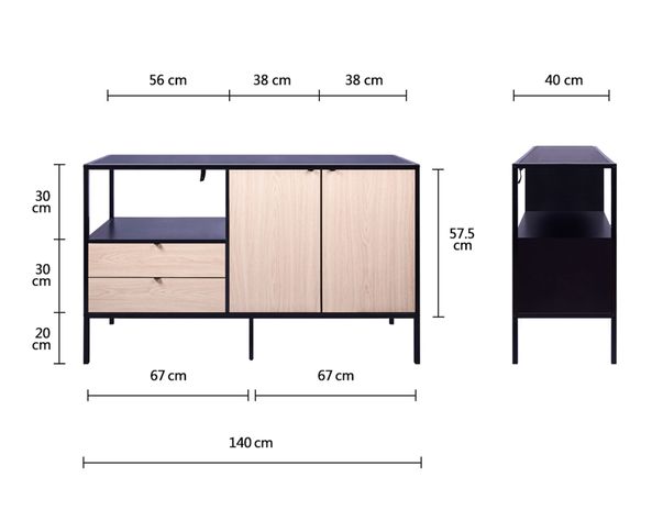 Buffet Jacob natural/negro M+Design-13