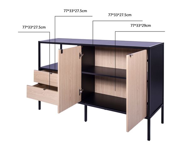 Buffet Jacob natural/negro M+Design-14