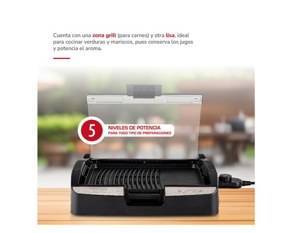 Parrilla eléctrica TH-224 negro 1500W-3