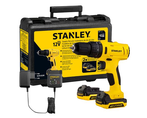Taladro percutor inalámbrico 12V 10mm SCH121S2K-B2 + 2 baterías 1,5 Ah Stanley-6