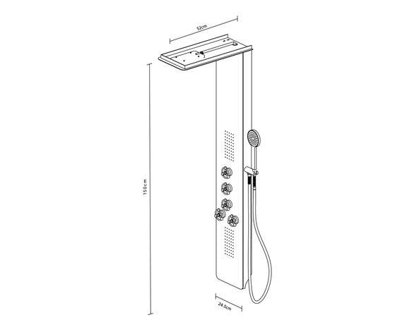 Columna ducha Industrial negro Vessanti-1