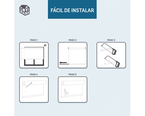 Cortina roller blackout doble 250x250 cm Sunscreen gris Cotidiana-10
