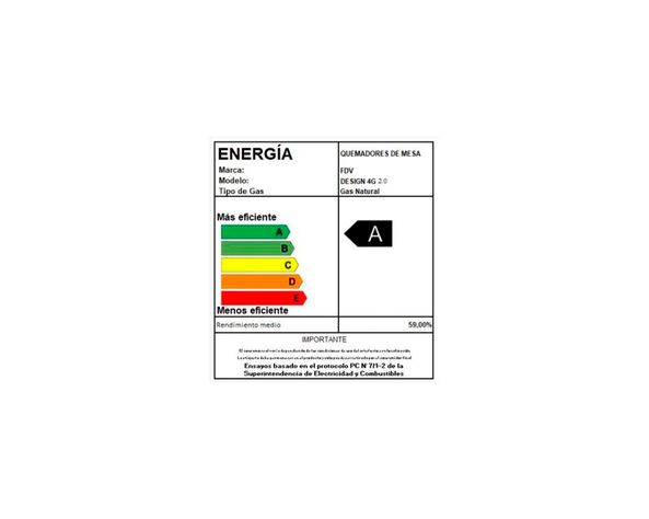 Encimera a gas 4 quemadores Design gas natural FDV-4