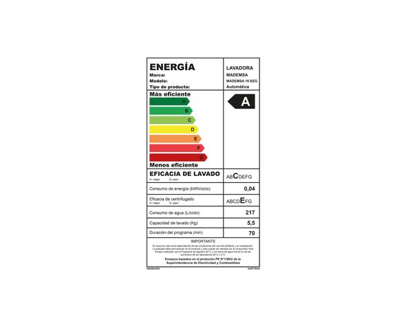 Lavadora carga superior 16 kg 16BZG Mademsa-6