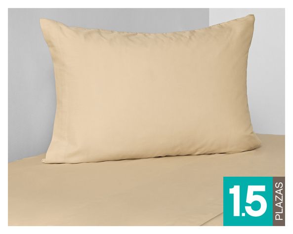 Juego de sábanas 1.5 plazas 200 hilos beige-0
