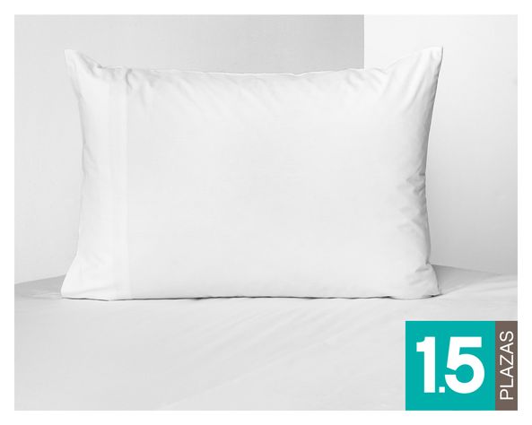Juego de sábanas 1.5 plazas 180 hilos White blanco-0