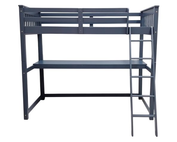 Cama funcional + escritorio azul petróleo Boston 1.5 plazas-0