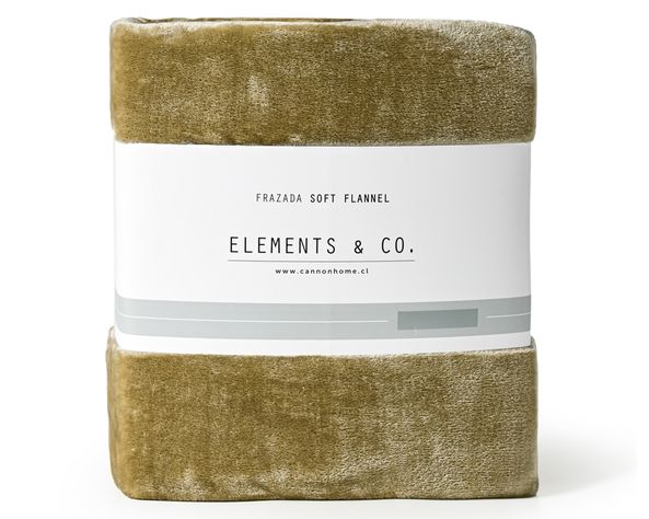 Frazada 2 plazas Flannel Olive-2