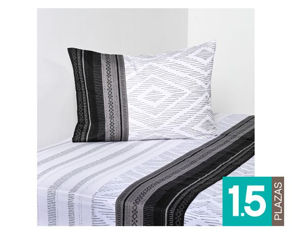 Sábanas 1.5 plazas 144 hilos Barell estampada-0