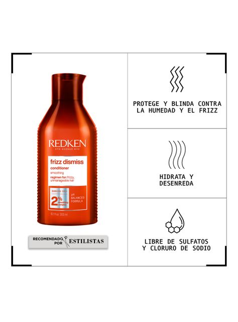 Set Frizz Dismiss Anti Frizz Shampoo 300ml + Acondicionador 300ml Redken-1